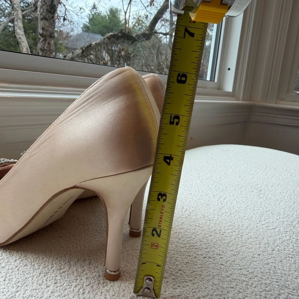 Manolo Blahnik Nude Heels with Crystal Embellishments - Picture 8 of 9